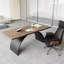 Ensemble de bureau rectangulaire 70,9 "et bureau inclinable en cuir