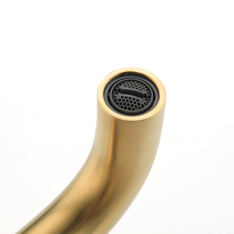 Wall Mounted Gold Bathroom Faucet - Brass And Low Maintenance Brushed Mount For Corrosion