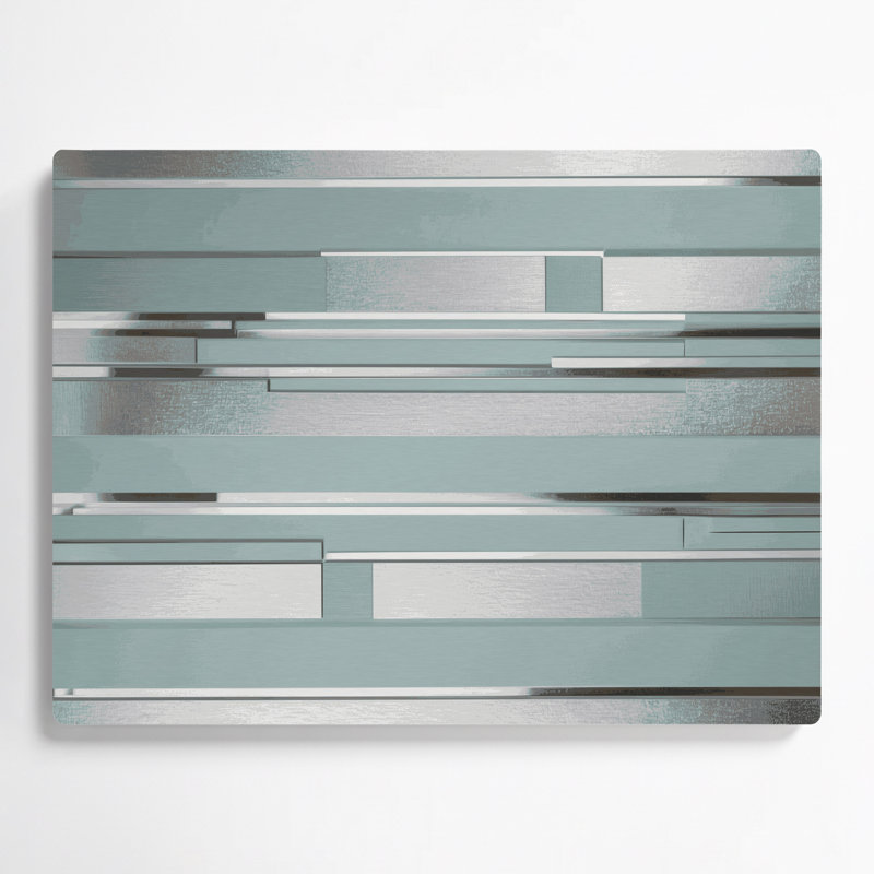 Minimalisme 39, art mural en métal bleu, H 16 po x l 20 po