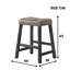 Ensemble de tabouret de bar rustique en bois de 2 à 25 pouces avec siège en cuir brun, finition vieillie et structure robuste - Siège à hauteur de comptoir peu encombrant pour la cuisine et le bar