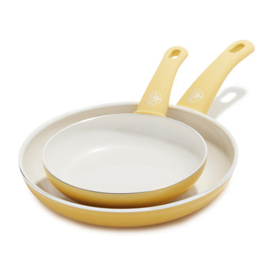 Ensemble de poêles à frire en céramique antiadhésive 7 po et 10 po GreenLife Soft Grip, sans PFAS, va au lave-vaisselle