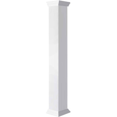 Craftsman Classic Square Non-Tapered Smooth PVC Column Kit, Standard Capital & Standard Base