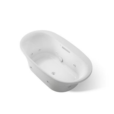 66-In x 36-In Heated Whirlpool Bath with Center Drain