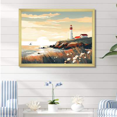 «Coastal Light House Scenery Minimali 7F63801D», reproduction sur toile