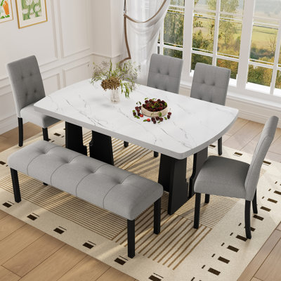 Ensemble de table de salle à manger moderne 6 pièces