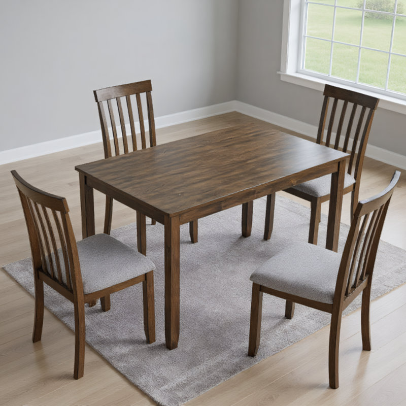 45.5" Retro Wooden Dining Table for 4, Solid Wood Legs, Easy Assembly, Kitchen, Living Room, Restaurant (Chairs Not Included)