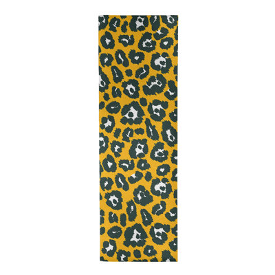 Jaune imprimé animalier/gris/Tapis décoratif blanc