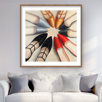 Five Pair of Women Shoes - Livingroom Fashion Print Decor