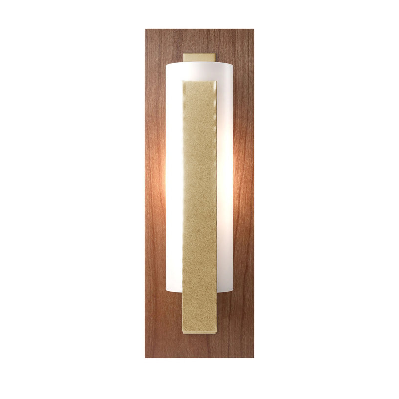 Applique murale encastrée 1 lumière à barre verticale, Laiton moderne, Cerisier