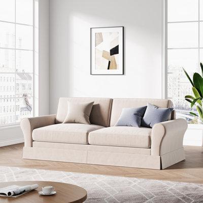 88" Velvet Upholstered Slipcovered Sofa
