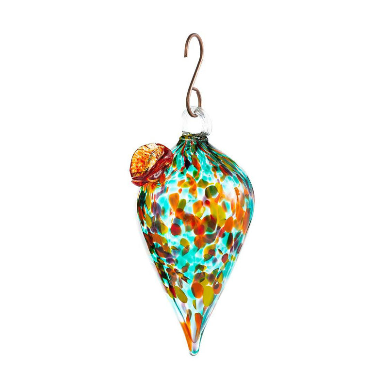 Leedell Glass Hanging Hummingbird Feeder