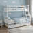Solid Wood Twin Over Full Bunk Bed with Ladder, Two Storage Drawers, Safety Guardrail-1072463182