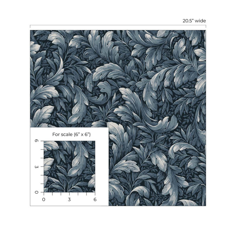 Rouleau de papier peint adhésif lisse L 18 pi x l 20,5 po, Bleu marine