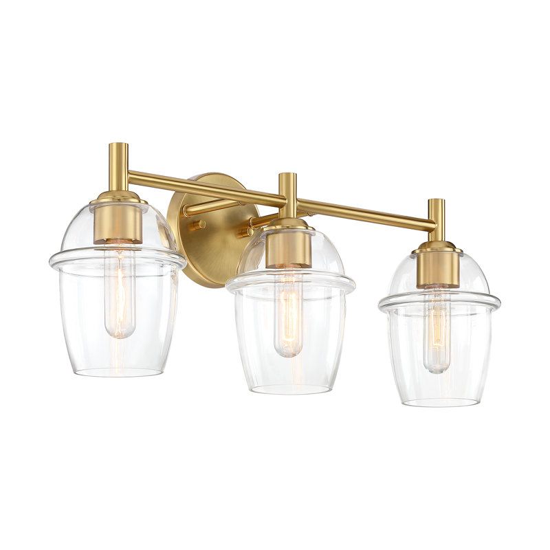 Éclairage pour meuble-lavabo à intensité variable Lecy, Or brossé, 24 po de largeur, 3 lumières