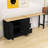 3 Drawers Wood Sideboard with Pull-Out Extendable Table and Storage Cabinet with Adjustable Shelves-253555125