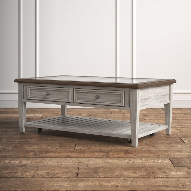 Table basse rectangulaire avec tiroirs Haylee