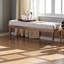 Banc capitonné en tissu Beige grisâtre Flynn, H 17,22 po x l 47,04 po x P 17,37 po