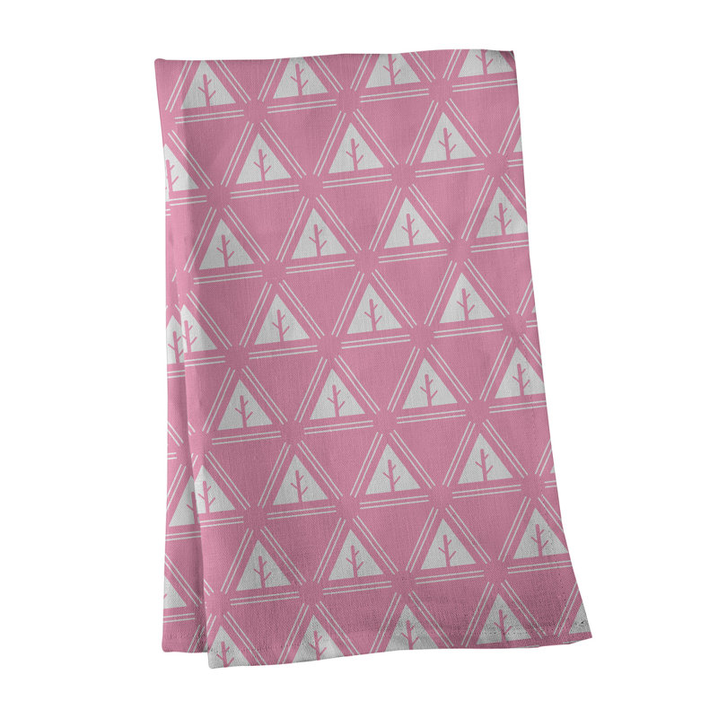 Theo Nath Tea Towel Kitchen Towel, Light Pink/White, Poly Twill