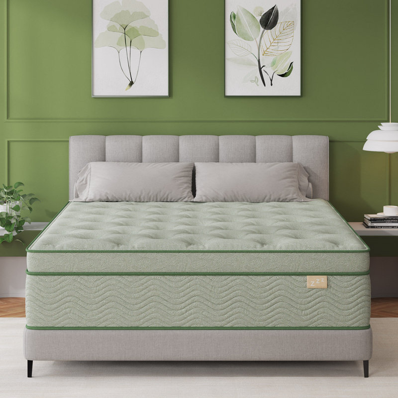 14'' Medium Cooling Gel Foam Hybrid Mattress With Certipur-Us Certified Pocket Spring Bed In A Box, Queen, 14"