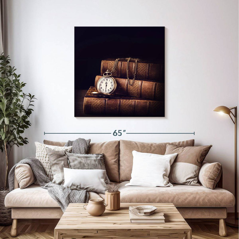 Livres et montre de poche Kerner, H 39 po x l 39 po