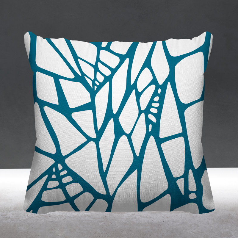 Claiborn Outdoor Reversible Throw Pillow, 17H" x 17W", Turquoise