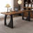 Nut-brown Rectangular Solid Wood writing desk-118232096