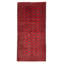 Tapis rouge en laine noué à la main de conception unique 3 pi 7 po x 6 pi 11 po New Age