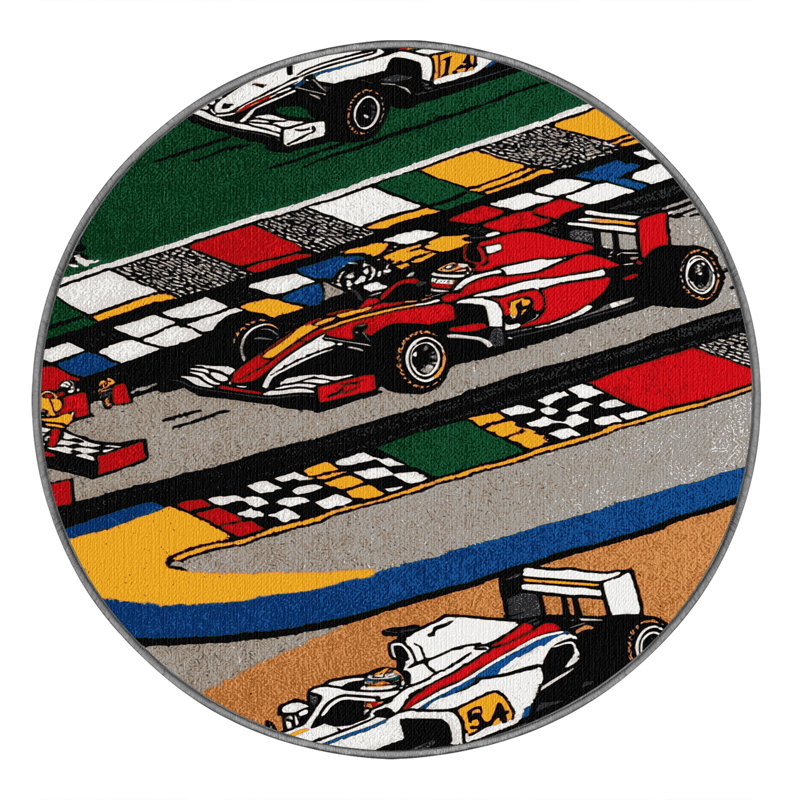 Washable Formula Sports Area Rug, Round 8'
