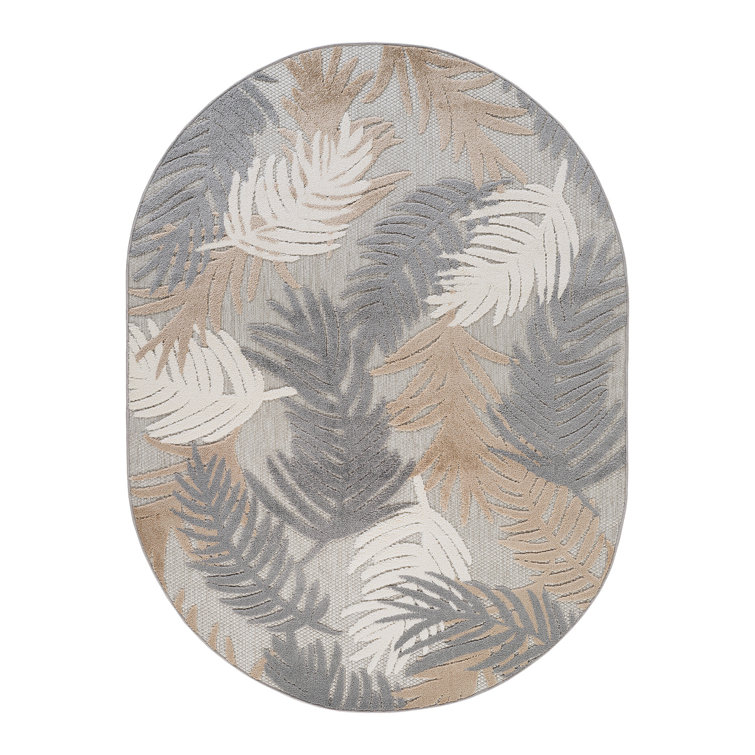 Hernandez Floral Beige/Gray/Brown Indoor & Outdoor Area Rug