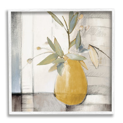 Abstrait plante pittoresque en pot feuilles vertes mur gris