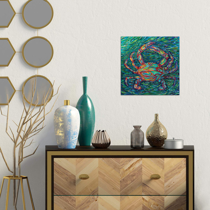 Crab by Estelle Grengs - Painting on Canvas, 93.98 cm H x 93.98 cm W x 1.91 cm D, Wrapped Canvas
