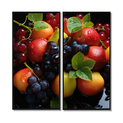 Fruit Plater Impression - Green Traditional Canvas Prints