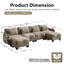 Canapé modulaire surdimensionné en U de 131,5 po en chenille avec 2 repose-pieds et 4 coussins lombaires, canapé 4 places Cloud Comfort, taupe champignon-2146293927
