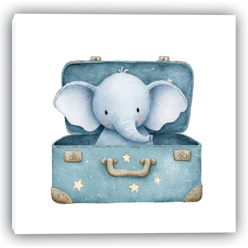 Éléphant dans une valise, art mural tendu