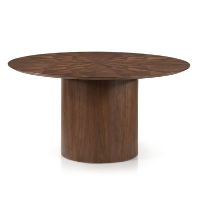 Marina Solid Wood Pedestal Round Dining Table
