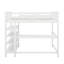 Lit mezzanine double avec tablettes et bureau-432229445