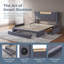Estella Velvet Upholstered Storage Bed with LED Headboard, USB & USB-C Charging Station-844435789