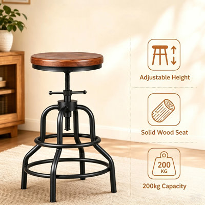 Willetton Swivel Counter Stool with Metal Frame