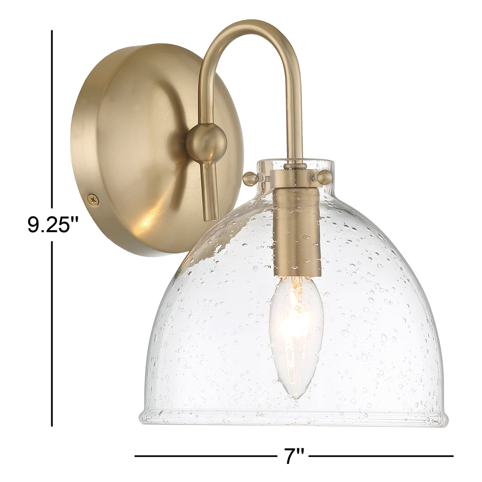 Dominick Single Light Armed Sconce, Brass