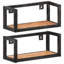Tablette flottante en bois massif 2 pièces-890583901-890583879