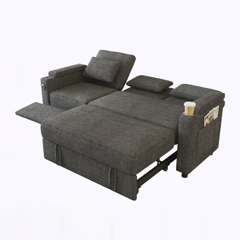Upholstered 81 " Fabric Sofa, Dark Gray Fabric