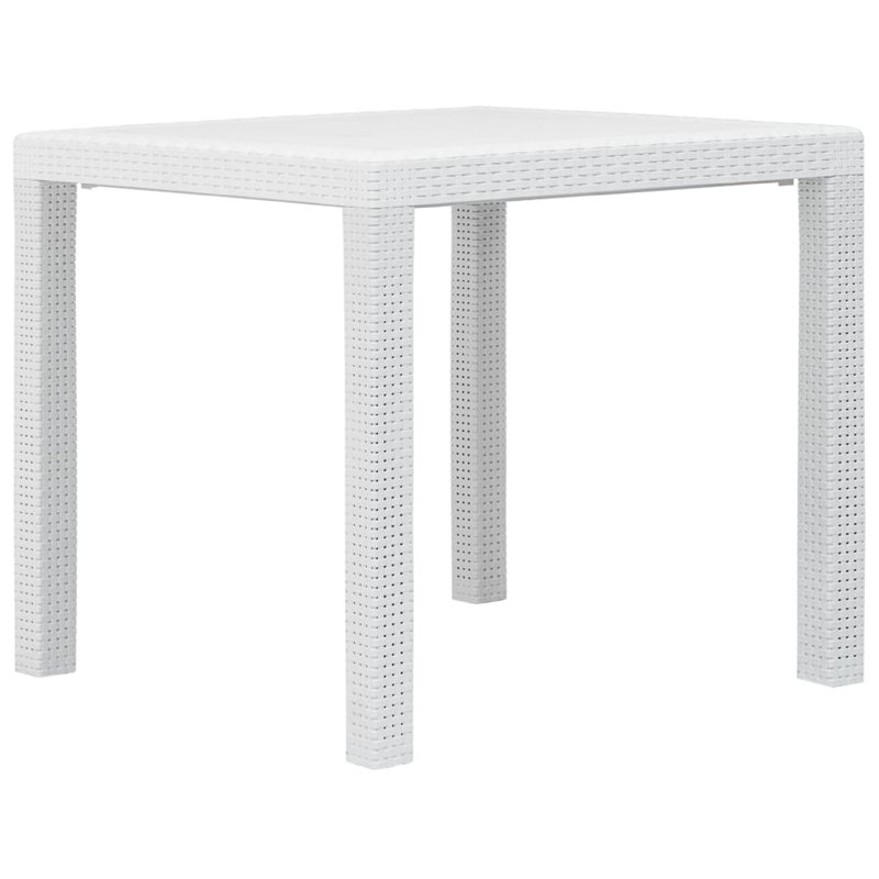 Table de salle à manger de patio, texturée blanche, plateau de table carré de 31 pouces