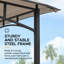 Steel barbecue Gazebo LINAS - 152cm x 244cm, beige Adaora-497632247