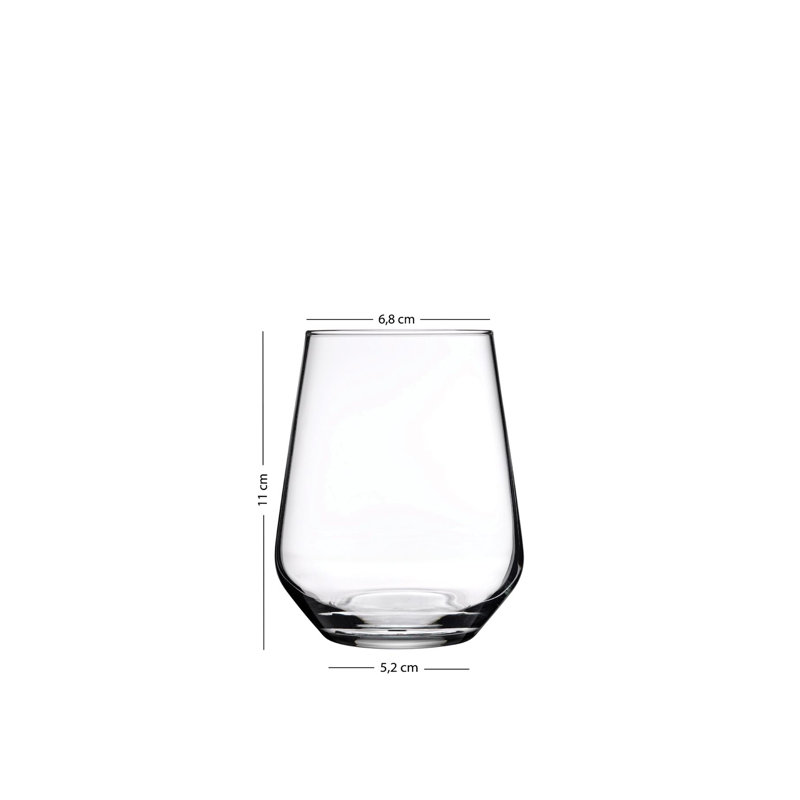 Ensemble de verres élégants 4 pièces, 3,5 x 3,5 x 4,3 pouces | 100% verre, capacité de 14,4 oz liq. Parfait pour le plaisir sans fumée, lavage à la main recommandé pour la longévité
