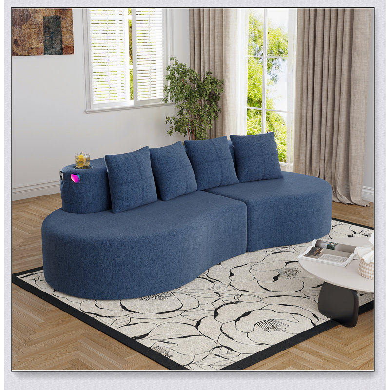 Canapé modulaire incurvé moderne 3 places, Blue