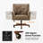 Meroy Transitional Leather Simple Assemble 360° Swivel Tilting Office Chair with Solid Wood Legs-1462614016