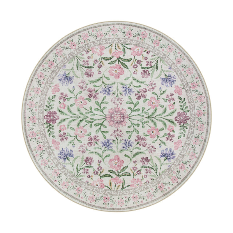 Kaldi Kaldi Oriental Botanical Floral Machine Washable Area Rug with Non-Slip Backing for Living Room, Dining Room, Bedroom