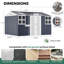 Remise de rangement extérieure en métal 10 x 12 pi avec cadre de base, évent unique pour fenêtres de patio, gris foncé
