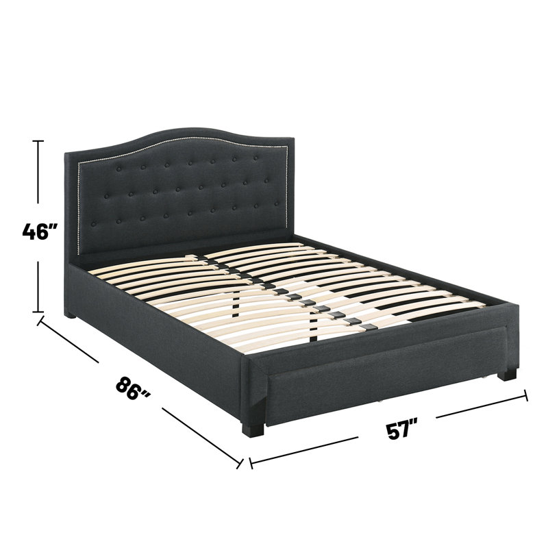 Gurdas Upholstered Platform Storage Bed, Charcoal, Full