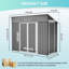 Storage Shed With Weatherproof Sloping Roof And 4 Air Vents Metal Frame Outdoor Tool Shed For Garden Storage